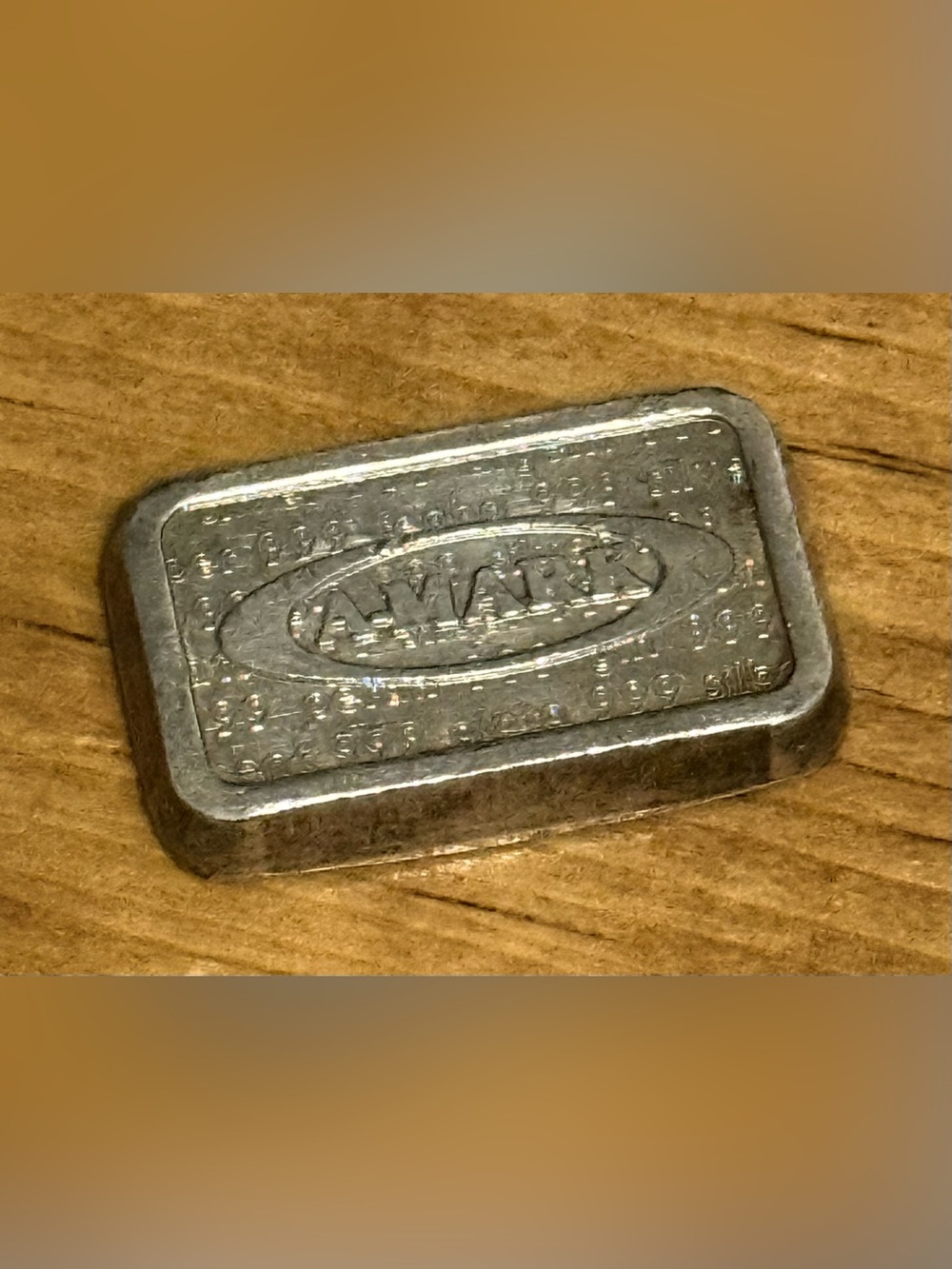 1980 USVI A-Mark Chunky Brick Vintage 1 oz Silver Art Bar, Type 1 Oval Logo - Picture 4 of 4